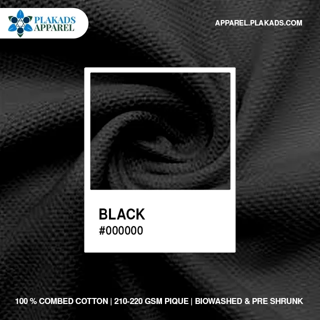 Cotton Pique Fabric Live Photo in black