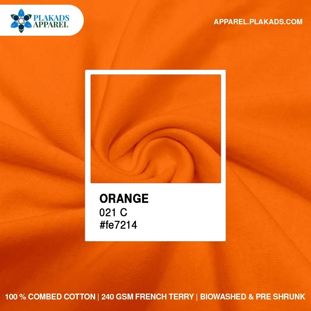 Cotton French Terry Live Photo in french terry orange