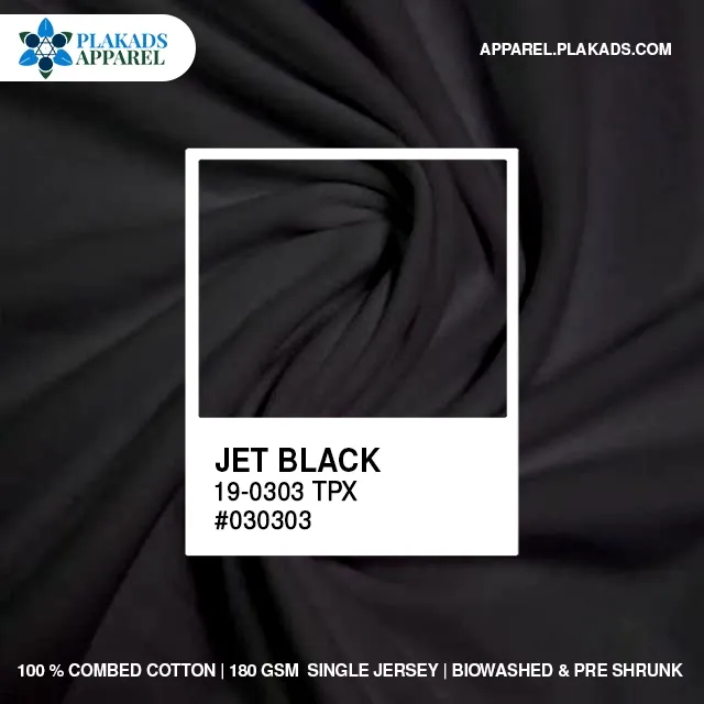 Cotton Single Jersey Fabric Live Photo in jet black