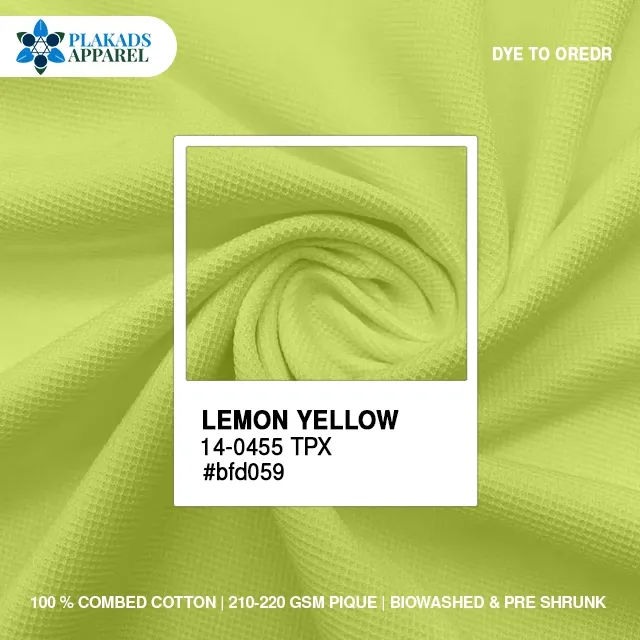 Cotton Pique Fabric Live Photo in light yellow