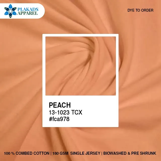 Cotton Single Jersey Fabric Live Photo in peach
