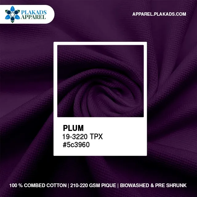 Cotton Pique Fabric Live Photo in plum