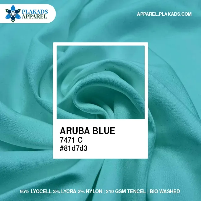 Tencel Fabric Live Photo in tencel fabric Aruba Blue