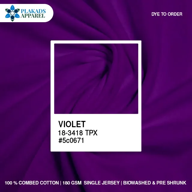 Cotton Single Jersey Fabric Live Photo in violet
